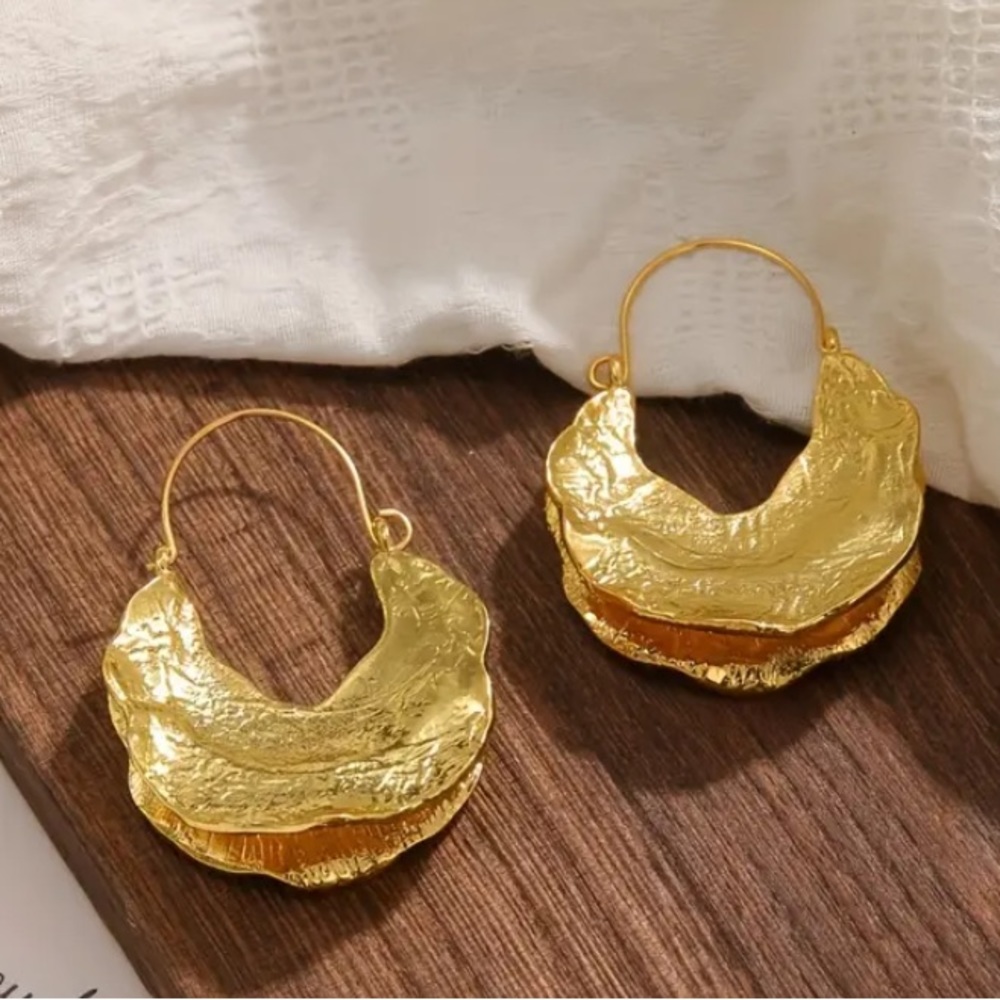 Gold Tribal Earrings